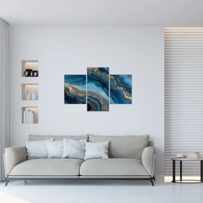 Obraz - Modrá mramorová abstrakcia (90x60 cm)