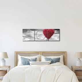 Obraz - Srdce korunou stromu (s hodinami) (90x30 cm)