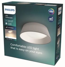 Philips 8718699777371 Stropné svietidlo Philips DAWN LED 14W, 1100lm,  3000K, IP20, sivá