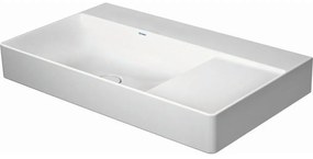 DURAVIT DuraSquare asymetrické umývadlo do nábytku bez otvoru, bez prepadu, odkladacia plocha vpravo, 800 x 470 mm, biela, s povrchom WonderGliss, 23488000701