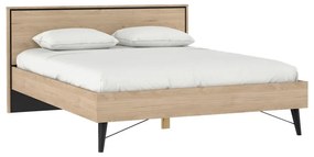 Dvojlôžková posteľ v dekore duba s roštom 160x200 cm v prírodnej farbe Ry – Tvilum