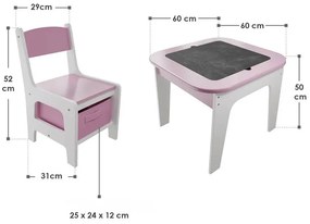 InternetovaZahrada Detský drevený set Milou - ružový