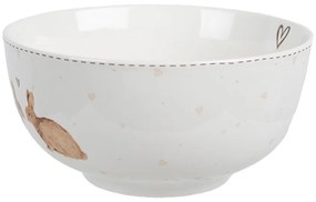 Miska s zajačikmi a srdiečkami Bunnies in Love - Ø 14*7 cm / 500 ml