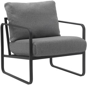 Design-Shop Kreslo Manea - látka / kov - Tmavo sivá