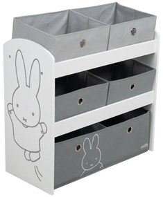 Biely/sivý detský organizér na hračky 63,5x29,5x60 cm Miffy – Roba
