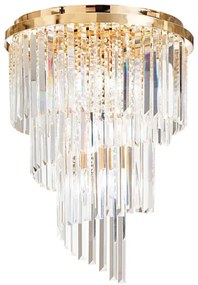 Ideal Lux - Krištáľový prisadený luster CARLTON 12xE14/40W/230V pr. 50 cm zlatá