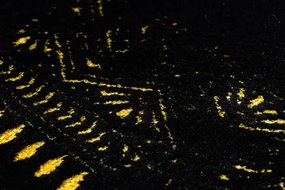 Dywany Łuszczów, Behúň Gloss 408C 86 geometric black/gold, 80x300, čierna, obývacia izba