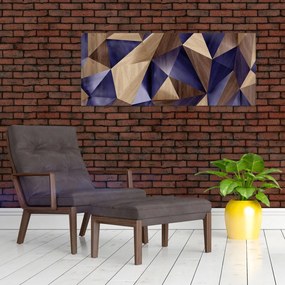 Obraz - 3D drevené trojuholníky (120x50 cm)