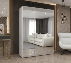 Šatníková skriňa 150 cm Alice 3 (biela + čierna). Akcia -19%. Vlastná spoľahlivá doprava až k Vám domov. 1126214