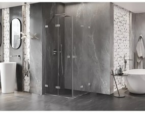 Mexen Lunar-F Duo, skladací sprchový kút 70 x 70 cm, 8mm číre sklo, chrómový profil, 836-070L-070P-01-00