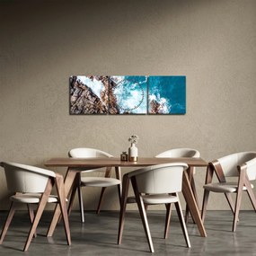 Obraz skál a mora (s hodinami) (90x30 cm)