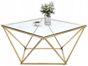 Tutumi Tutumi, sklenený konferenčný stolík Glamour 80x80x45 CS-14G, zlatá, KRZ-06585