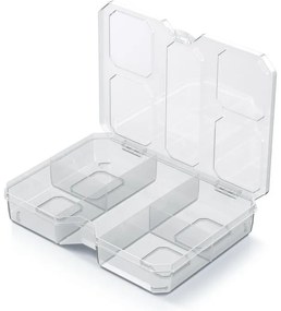 Triediaci organizér, úložný box na drobnosti, 5 priehradiek SQR box, 19 x 15 x 3,5