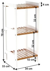 Tempo Kondela Regál, prírodná bambus/biela, ERAVA TYP 1