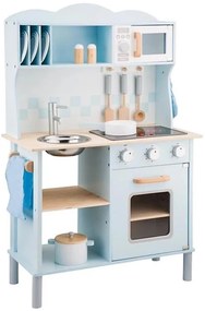 New Classic Toys - Drevená kuchynka s príslušenstvom svetlomodrá