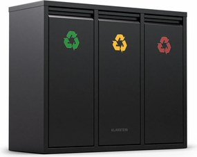 Klarstein Ordnungshüter 3, odpadkový kôš, 45 litrov, 3 recyklačné koše, nástenná inštalácia