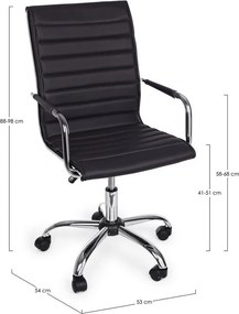 Čierna kancelárska stolička z imitácie kože Perth – Yes Everyday