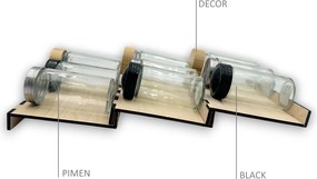 Orion Sada 16ks koreničiek PIMEN 80ml + 4ks organizér na koreničky VASKY (nízky) + sada 24ks štítkov