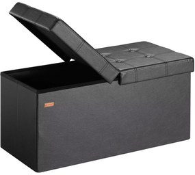 InternetovaZahrada Úložná lavica s výklopným vekom 80x38x38 cm - čierna