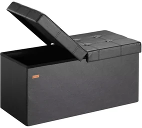 InternetovaZahrada Úložná lavica s výklopným vekom 80x38x38 cm - čierna