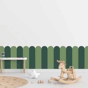 60x100cm Oblúk - Zelená farba - textilná nálepka na stenu Farba: Kombinácia, Veľkosť: 60 cm