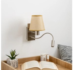 Brilagi - LED Nástenná lampa NUBILA 1xE27/25W/230V+LED/3W chróm/svetlohnedá