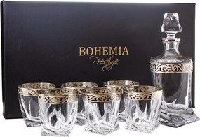 BOHEMIA PRESTIGE QUADRO BAROKO PLATINUM WHISKY SADA 1+6 KS