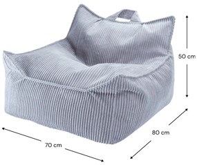 Modrý menčestrový detský sedací vak Chair – Wigiwama