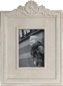Krémový antik fotorámik s popraskanou štruktúrou - 27*2*36 cm / 13*17 cm