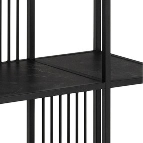 Čierna knižnica v dekore kameňa 85x185 cm Strington – Actona