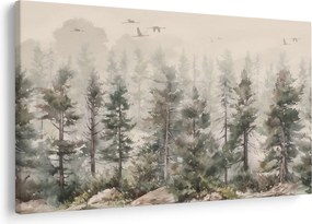 Obraz - Borovicový les I., aquarel (90x60 cm)