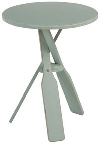 Modrý drevený odkladací stolík s pádlami Paddles - Ø 45 * 56cm
