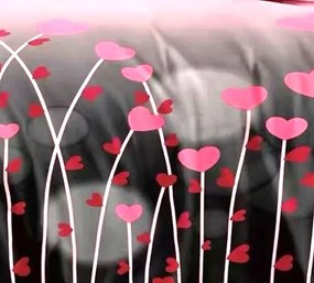 Bavlnené obliečky Homa TELIAN GREY HEARTS 7-dielna sada 140x200 cm