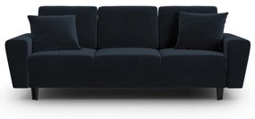 Tmavomodrá zamatová rozkladacia/s úložným priestorom pohovka 235 cm Kyoto – Cosmopolitan Design