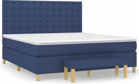 vidaXL Kontinentálna posteľ s matracom, modrá, látka, 180 x 200 cm