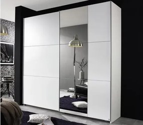 Šatníková skriňa Kronach, 175 cm, biela/zrkadlo%