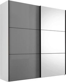 XXXLutz ŠAT. SKRIŇA S POSUV. DVERAMI, biela, svetlosivá, 167/222/68 cm Moderano - Skrine - 000531006087