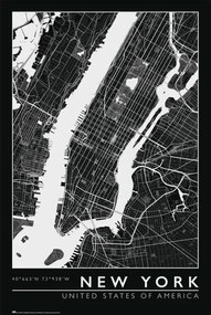 Plagát, Obraz - New York - City Map, (61 x 91.5 cm)