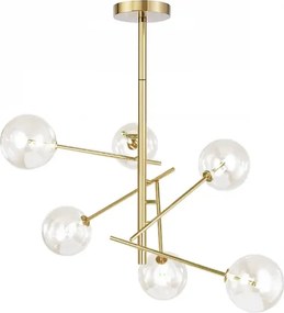 Toolight Tolight, Závesná lampa - sklenené gule 6 ks APP919-6CP, zlatá, OSW-03231