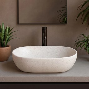 Rea Amelia Warm, umývadlo na dosku 480x345x135 mm, imitácia kameňa, REA-U3001