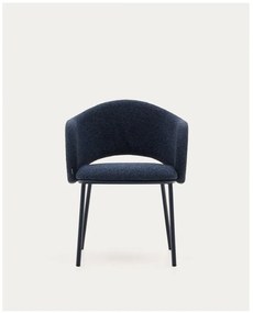 Tmavomodré čalúnené jedálenské kreslo Maina – Kave Home