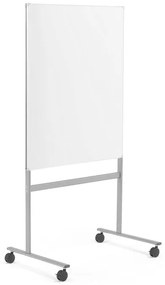 Biela magnetická tabuľa s kolieskami DORIS, 1000x1200 mm