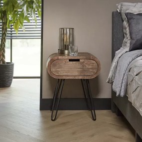 Nočný stolík 23-73 Barrel Drevo Mango  - Komfort-nábytok