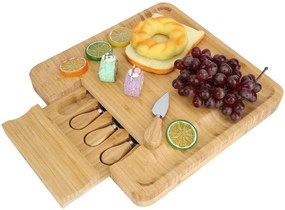 Servírovacia doska ESTERA s príborom, bambusová