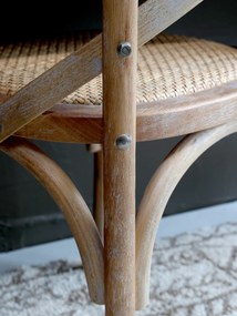 Prírodná drevená stolička s ratanovým výpletom Old French chair - 45*40*88 cm
