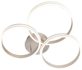 Oceľové stropné svietidlo vrátane LED 3-stupňové stmievateľné 3-svetlo - Navara