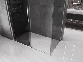 Mexen Velar, sprchový kút s posuvnými dverami 160 x 75 cm, 8mm šedé sklo, chrómová, 871-160-075-41-01