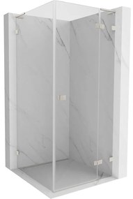 Mexen Lunar, L výklopný sprchový kút pravý 70 x 70 cm, 8mm číre sklo, oceľový profil, 834L-070-070-97-00-P