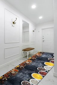 Protišmykový behúň LOTUS KITCHEN 40580 sivý / žltý