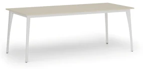 Rokovací stôl PRIMO OMEGA, 2000 x 900 mm, biela podnož, breza